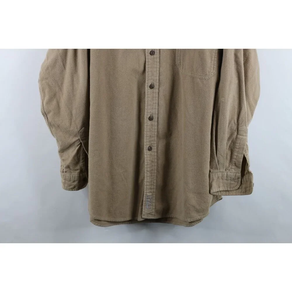Vtg 90s Abercrombie & Fitch Mens L Distressed Chamois Cloth Button Down Shirt - Picture 3 of 15